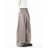 Old Money Style Deconstructed Woolen Trousers for Men, Winter Heavyweight Vintage Warm Wide-Leg Long Pants, High Street Pleated Casual Pants