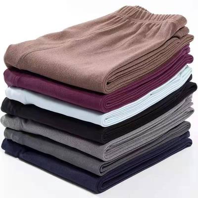 Men's Seamless Fleece-Lined Warm Base Layer Leggings - Velvet, Single Layer, Home & Sleep Wear.