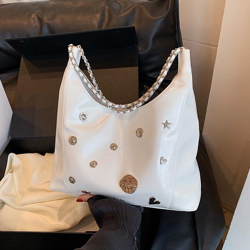 

Универсальные сумки через плечо с вощеной кожей и вставкой из бриллиантов, женские, вместительные