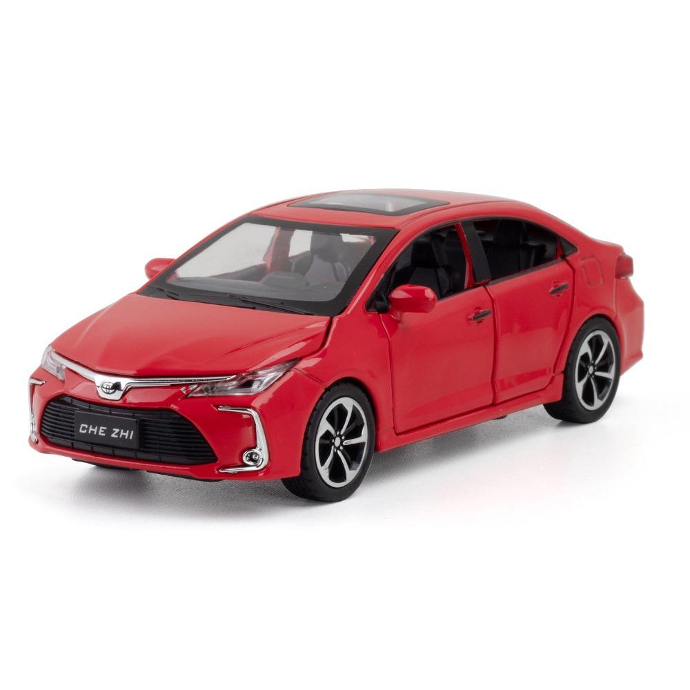 

Игрушечная машинка Toyota Corolla Hybrid в масштабе 1/32 для детей, литая из сплава металла, миниатюрная модель, инерционная, со звуком и светом, коллекционная, подарок для ребенка красный