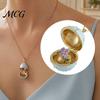 Birth Month Flower Jewelry Openable Oval Pendant Necklace, Dainty January To December Birthday Gift for Mom Wife Girlfriend Exquisite Necklace