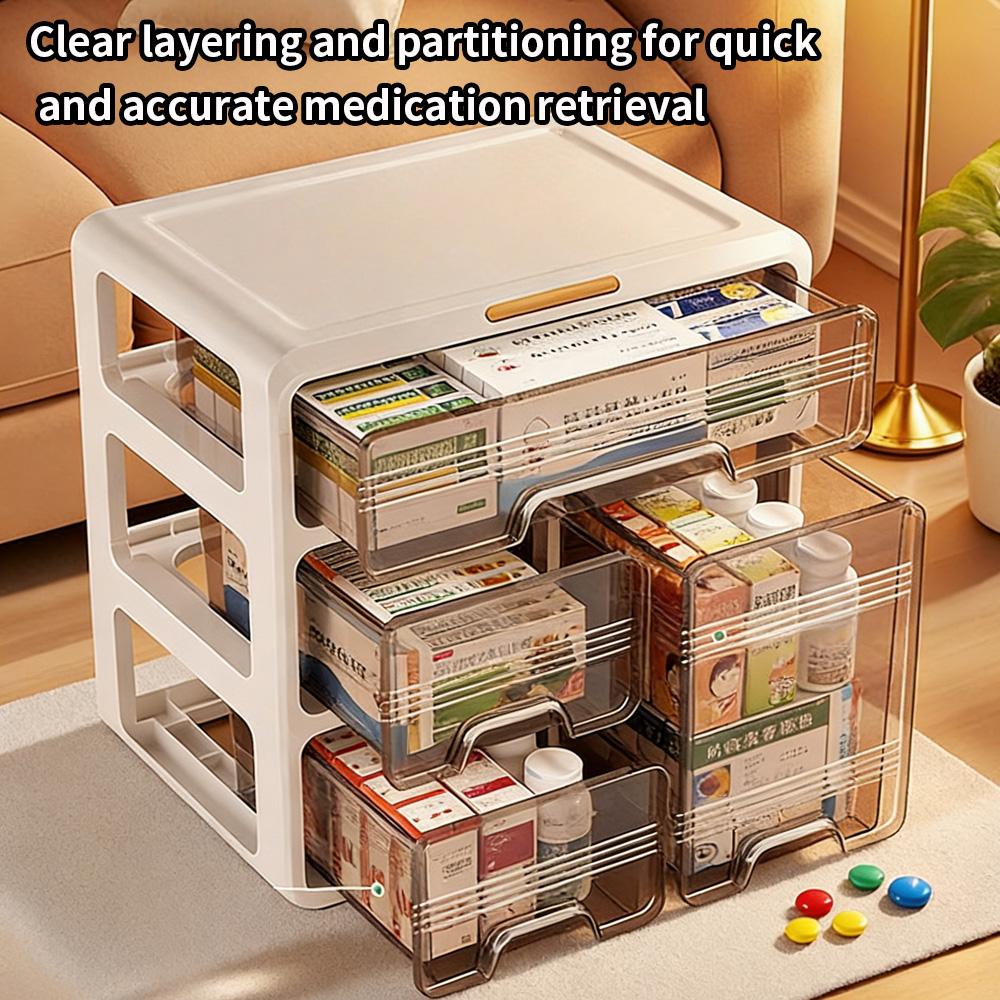 Large Capacity Home Medical Storage Box, Multi-layer Drawer Type Medicine Organizer, Multifunctional Drug Storage Cabinet for Ho