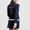 Fila Golf Series Retro Sports Stand Collar Letter Print Knitted Jacket Women Jacket Legendary-Blue A11W415503F-NV