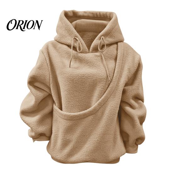 Sweat à capuche avec poche kangourou pour femme, Hoodie à poche porte-animal, Sweat à capuche à poche surdimensionnée, Pull polaire pour chien et chat