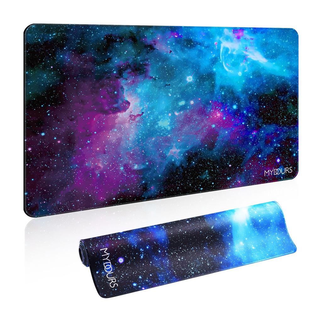 Mydours 100x60cm Mouse Larger Galaxy Table Definition Galaxy Textile Surface and Grippy Rubber Oversized Mouse Pad for Gamers Who Want To Fully Cover