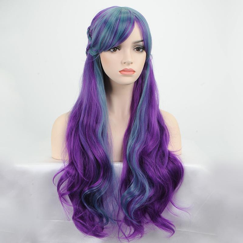New Chemical Fiber Temperament Harajuku Series High Temperature Silk Japanese Wave Roll Women'S Face Trimming Long Wig Headgear