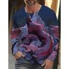 Vintage Men's Long Sleeve T-Shirt 3d Print Shirts Fashion Animal Wolf Graphics Clothing Sleeve Tops Men Oversized Streetwear Top