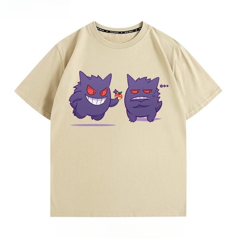 Cartoon couple wearing short sleeved top for men and women in summer anime peripheral joint T-shirt