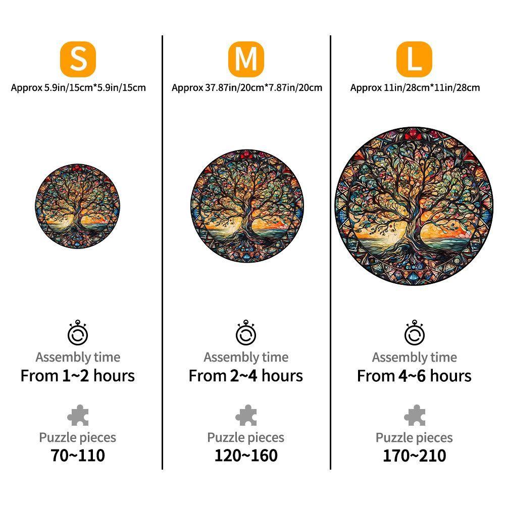 Tree of Life Wooden Puzzle - Irregular Small Animal Shape Blocks Wooden High Difficulty Children Adult Puzzle Toy Cat Puzzle Dog Unicorn 70~210pcs