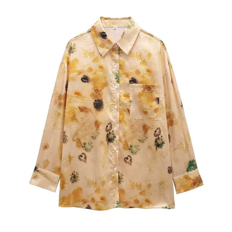 Fashion Style 2024 Spring/Summer New Arrival Women's Clothing High Waist Straight-Leg Pants Print Vertical Pajamas Shirt 8265035