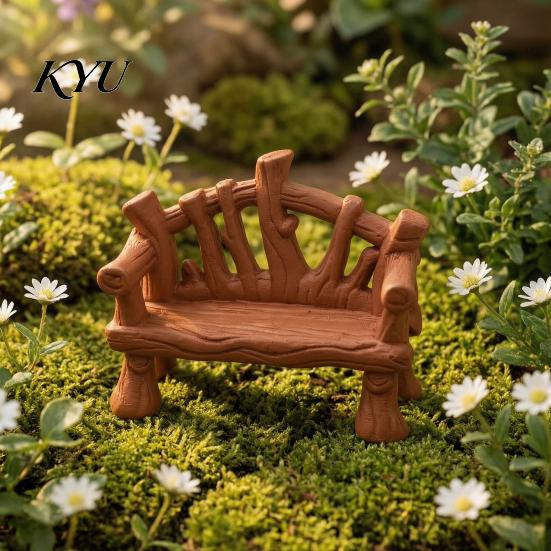 Realistic Tree Branch Models 3D Printed Mini Twig Bench for Dollhouse Furniture, Rustic Natural Texture Craft Supplies Shape Micro Landscape Ornament,