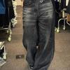 Vintage Black Wide Leg Jeans Women Oversized High Street Korean Fashion Baggy Denim Trousers Grunge Female Hip Hop