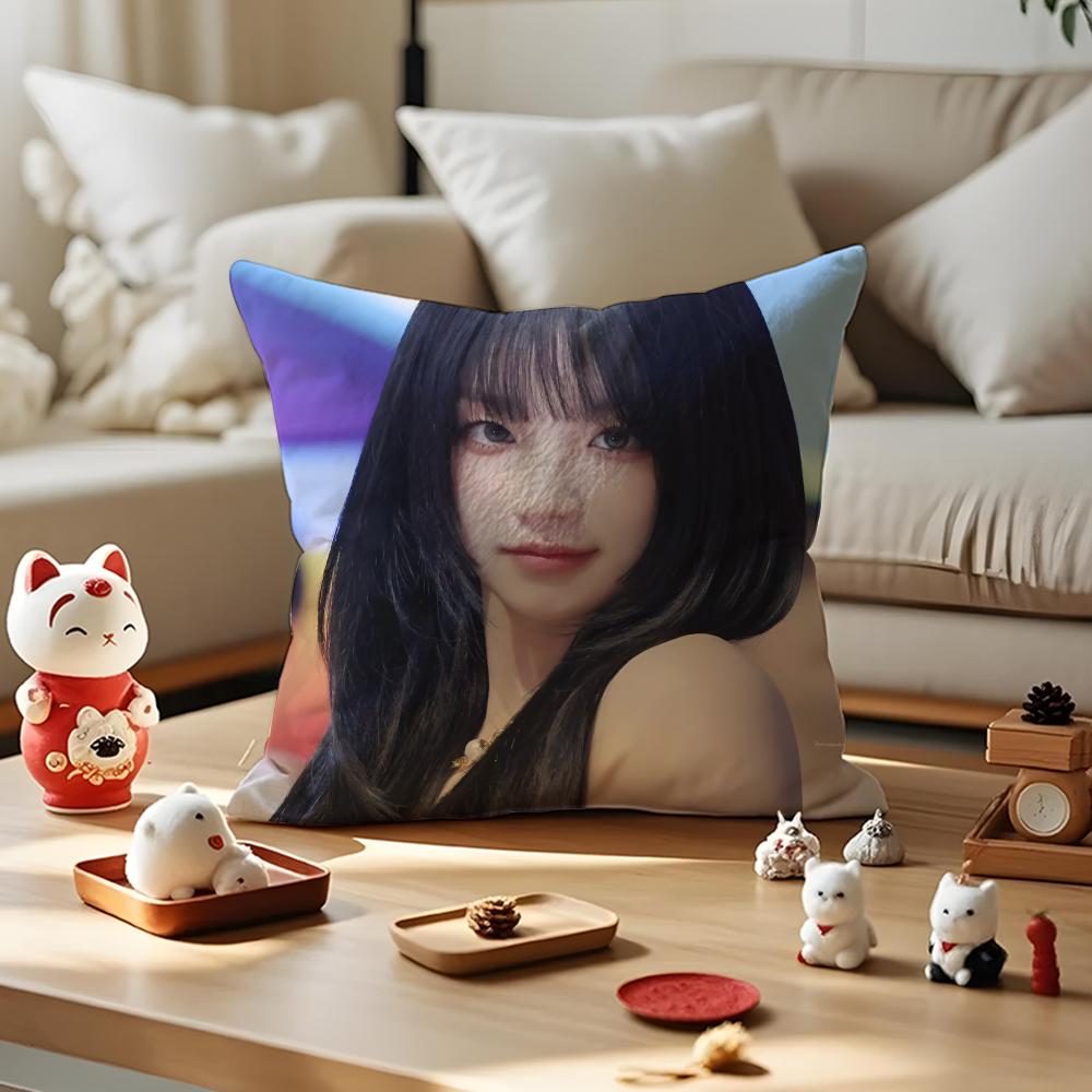 YUQI Chinese Singer Cushion Cover Silky Short Plush Invisible Zipper Dustproof Sofa Pillow Case for Home Decor