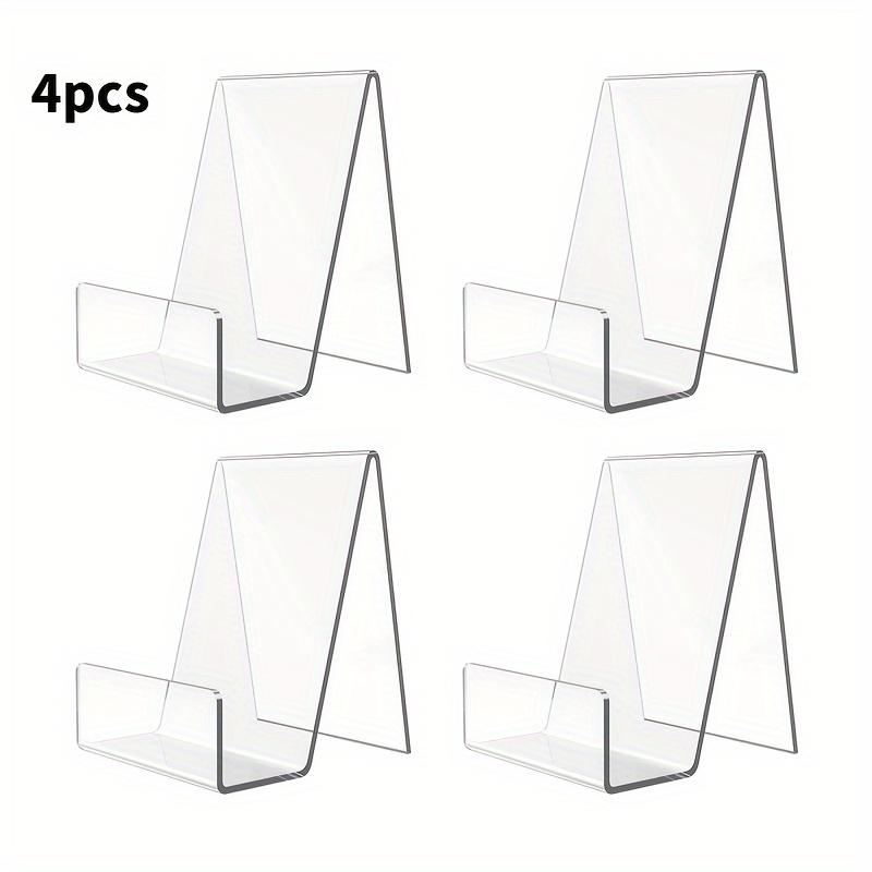 4/8pcs Transparent Acrylic Stand, Desktop Acrylic Book Photo Frame Art Display Stand, Greeting Card Holder, Party Holiday Seat
