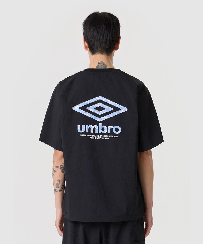 UMBRO Seersucker Short Sleeve Piste Black Ur223Cwt64 (A Type)