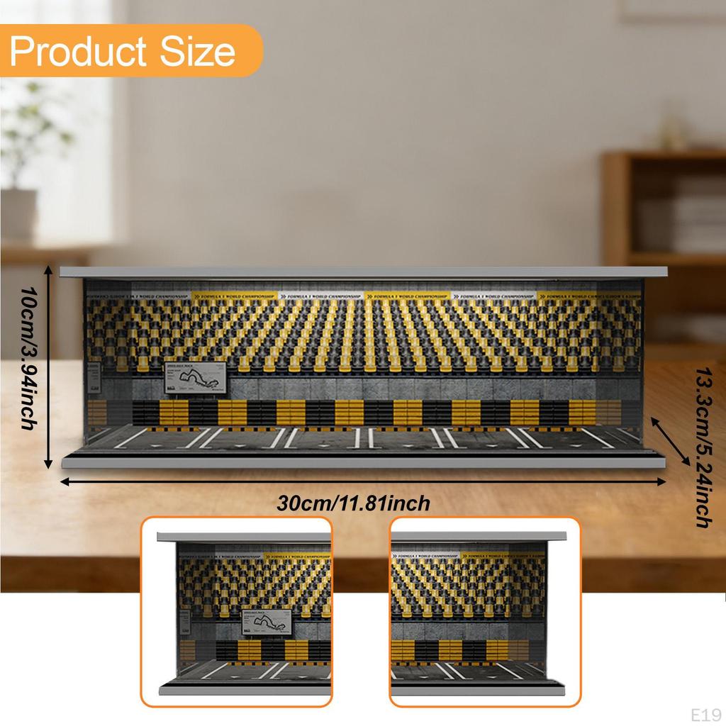 1/64 Model Car Display Case Diorama Desktop Decoration Toy Storage Box Showcase Organizer