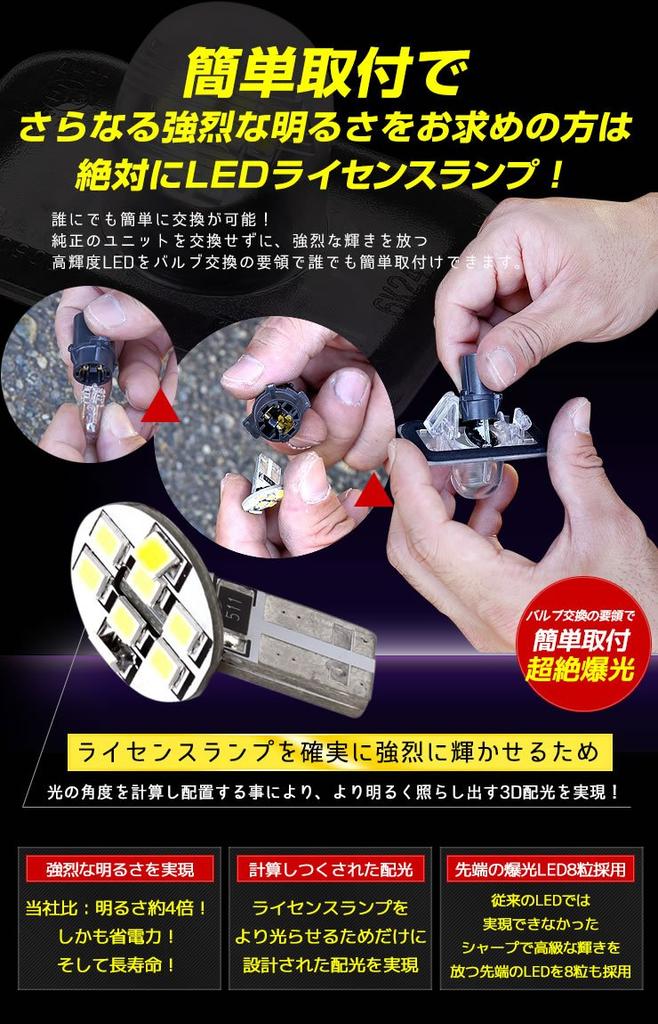 YOURS Yf807-4102 Rumi Tank Tall Justy Dedicated LED License Lamp with 8 High Brightness LED Tips (2) M