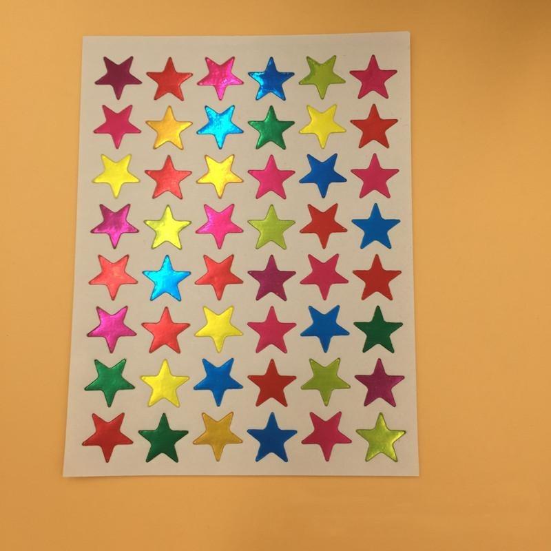 

10 шт./компл., золотые, серебряные наклейки с пятиконечной звездой, детские маленькие пятизвездочные наклейки, милые студенческие наклейки 6*8cm