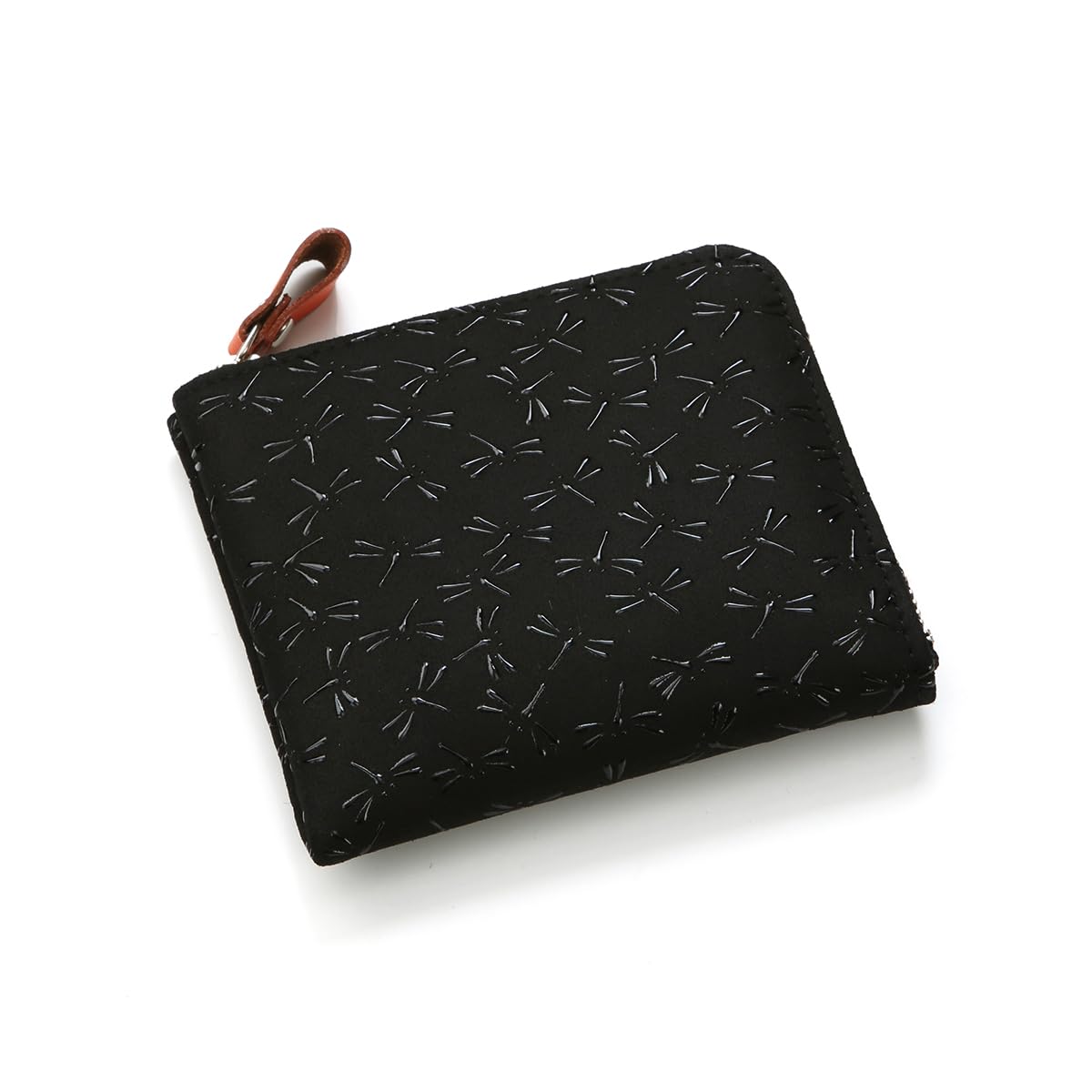 

Inden HISOCA Hisoka Traditional Craft Koshu Inden Deerskin Lacquer Original Brand Coin Purse Black with Black Lacquer Dragonfly Design [Inden-ya]