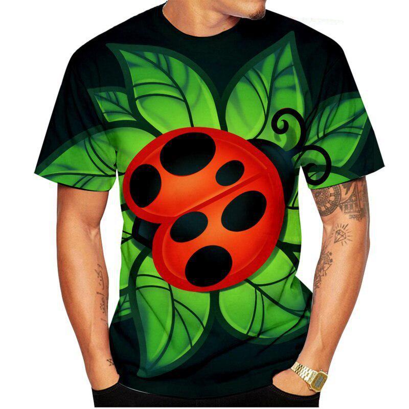 Летняя повседневная свободная футболка с круглым вырезом и 3D-принтом для мужчин и женщин — фото 3