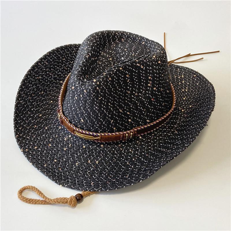 New western cowboy hats for men and women can take summer vacation travel sunscreen sun hat retro sun hat knight hat