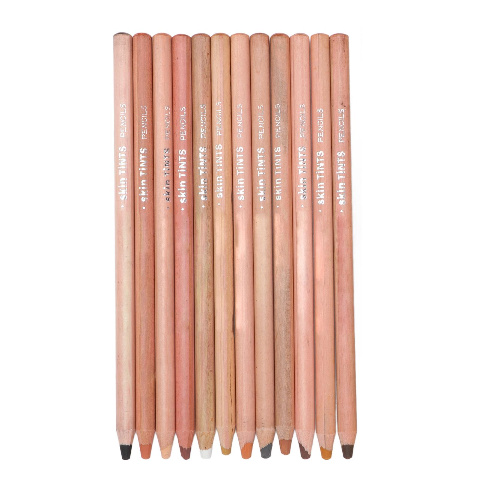 

12 цветных карандашей с точилкой Fleshcolor Professional Anti Cracking Portrait Pastel