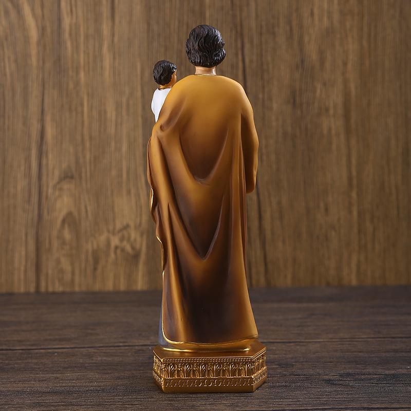 Katholische Ornamente Saint Joseph Umarmung Jesus Statue Kirche Desktop Dekoration Harz Handwerk