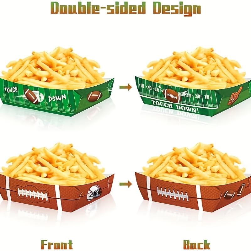 12pcs,2 Patterns,Football Party Snack Tray,Popcorn Cardboard Tray,Nachos Food Tray,Football Birthday Party Decorations,Must Have for Watching The Game