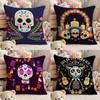 Mexico Easter Flower Skeleton Pillow Case Comfort Sofa Bed Silky Elegant Invisible Zipper Custom Decorative Cushion Cover