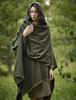 BEAUTELICATE Hooded Knee Cold Everyday Cosplay Cloak Women's Poncho, Large, Long, Wrap, Wrap, Cape, Cloak, Protection, Unisex, Use,