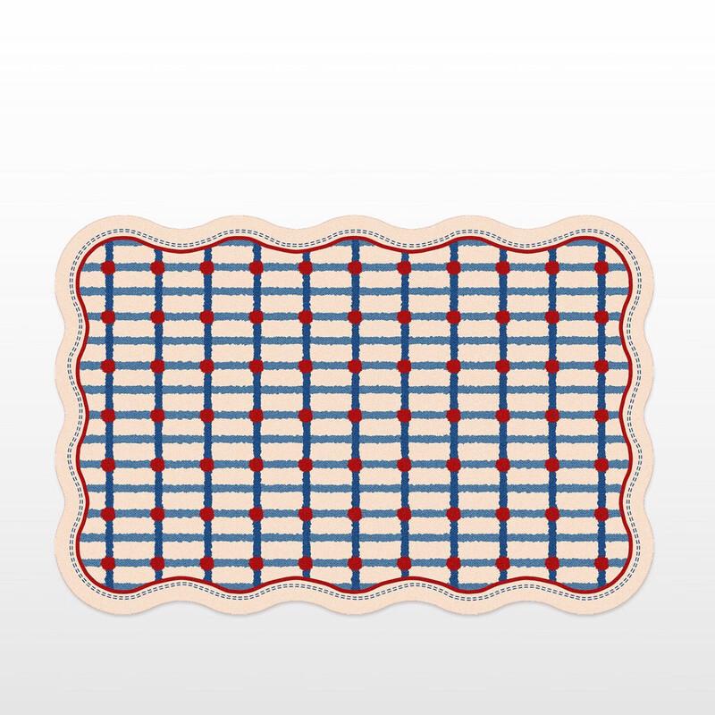 OEING Retro Plaid Rug 40x60 cm