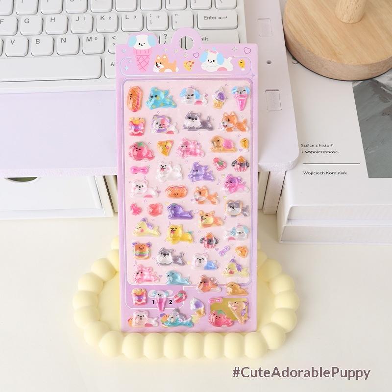 

Cute Cartoon Animal 3D Drip Glue Relief Stickers Fun Aesthetic Stickers Diy Phone Case Diary Stationery Sticker Gift A10