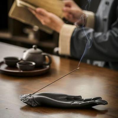 Resin Frog Incense Holder Ornament Craft Zen Meditation Incense Stick Holder Statue Decor Palm Incense Burner Spiritual Practice