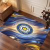 Leeds United Football Print Crystal Velvet Rug, Comfortable Water Absorbent Non Slip Indoor Floor Carpet