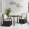 VidaXL 3-Piece Garden Dining Set Black Poly Rattan 3380981