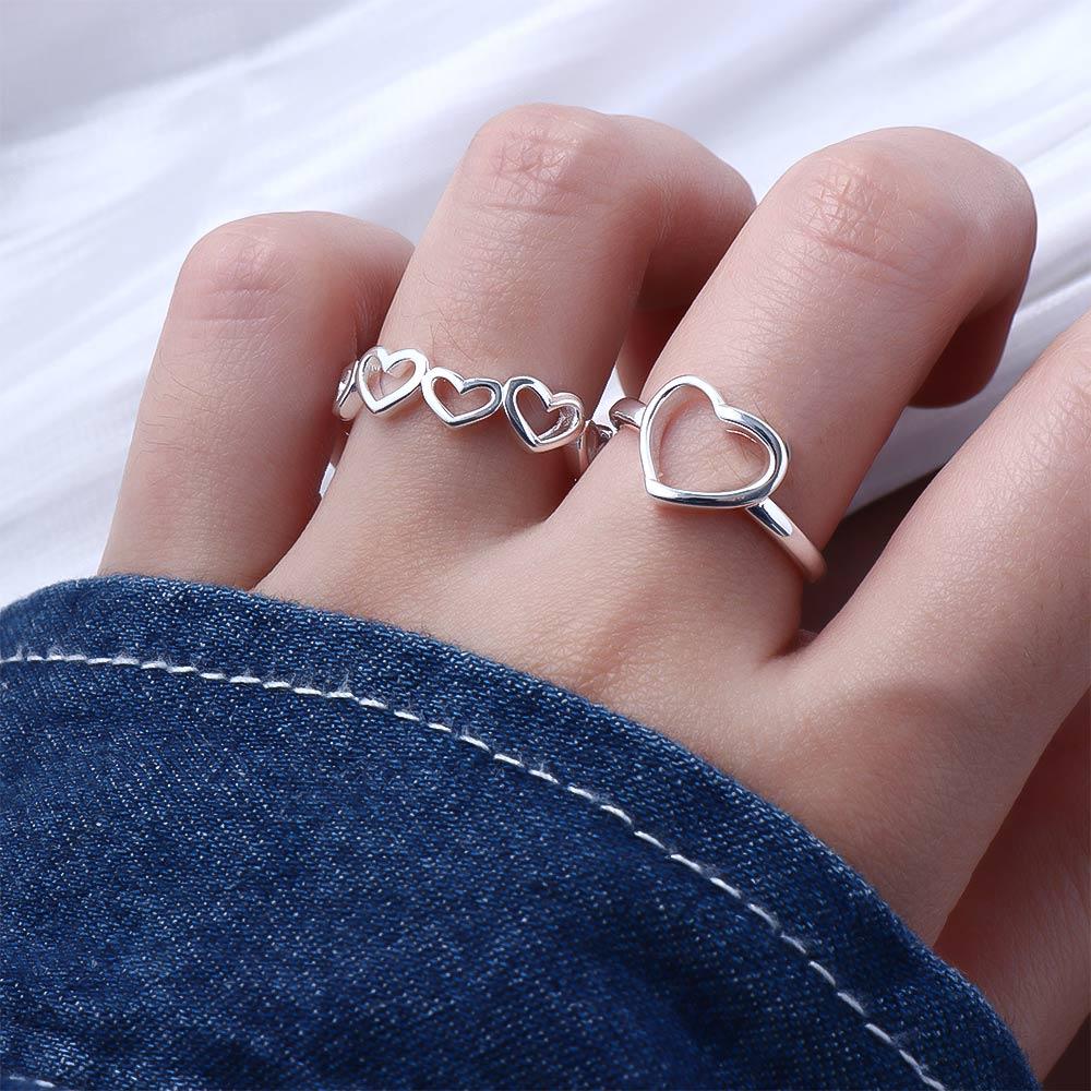 

Женское нежное женское кольцо на палец модные ювелирные изделия корейский стиль открытое кольцо любовь сердце кольцо
