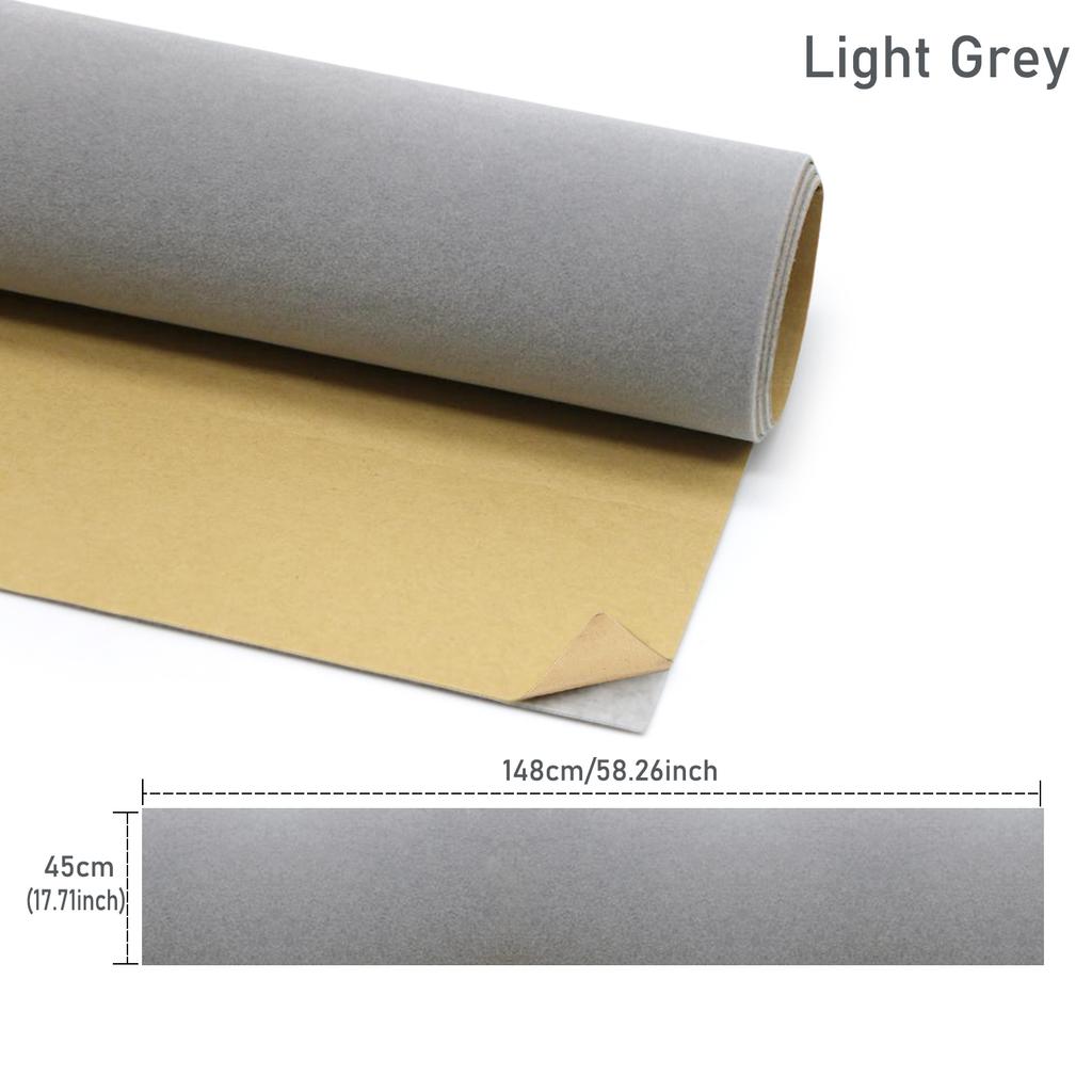 Self-Adhesive Velvet Fabric Sheets, 45x148cm Flocked Non-Woven Felt for Jewelry Box Liner, DIY Crafts, Decoration, Package - 19 Rich Colors For Choose