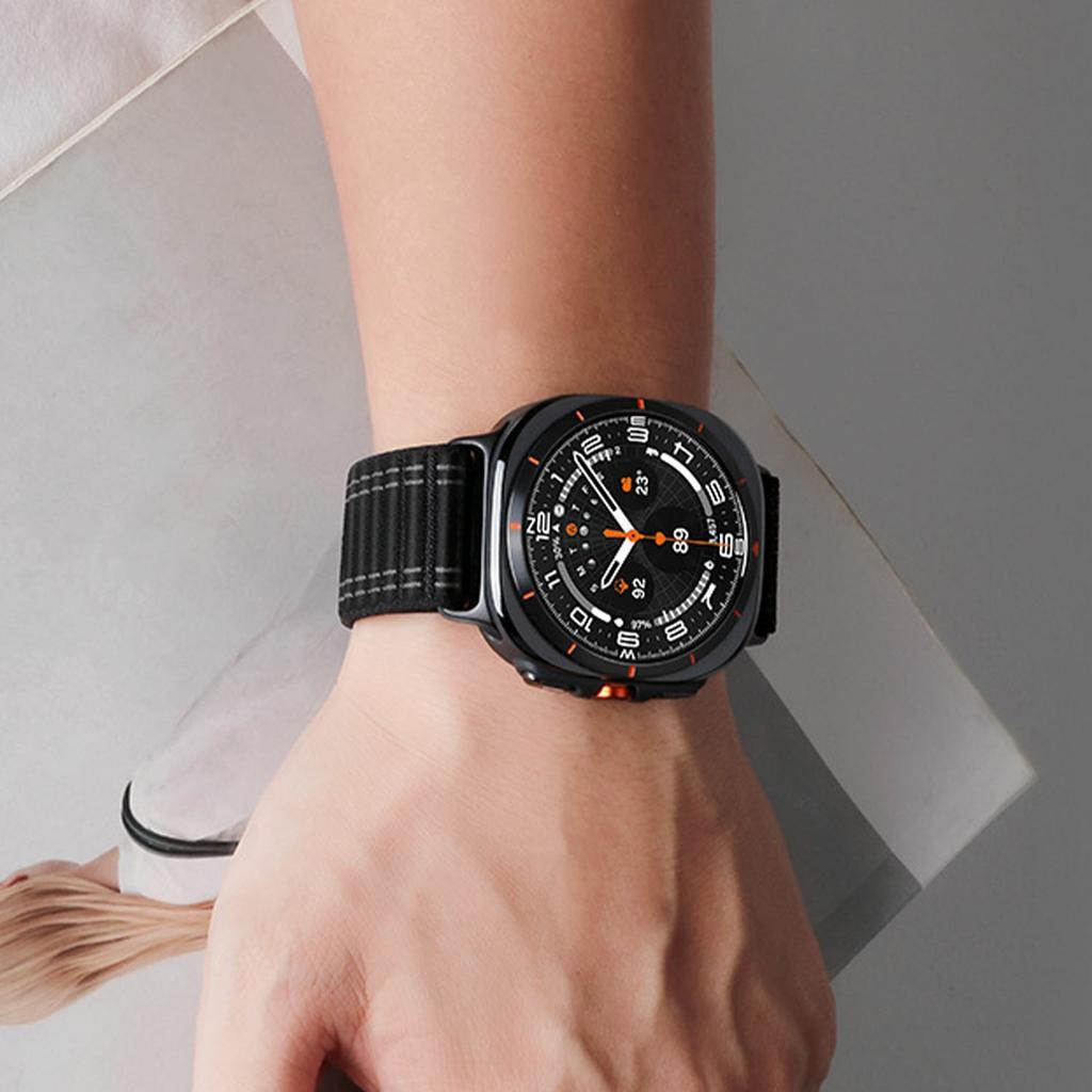 Für Samsung Galaxy Watch Ultra (2025) 47mm / Ultra 47mm Uhrenarmband Magnetverschluss Wellenmuster Nylon-Armband