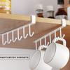 1pc Aluminum Wall Mounted Mug Rack No Screw Kitchen Cabinet Organizer For Coffee Cups Teacups Underwear Ties Scarf Hanger Durable Iron Hanging Rack