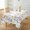 Nappe rectangulaire florale aquarelle de printemps Décoration de mariage Tissu de table pour table de cuisine et de salle à manger fleurs sauvages d'été pour décoration de table