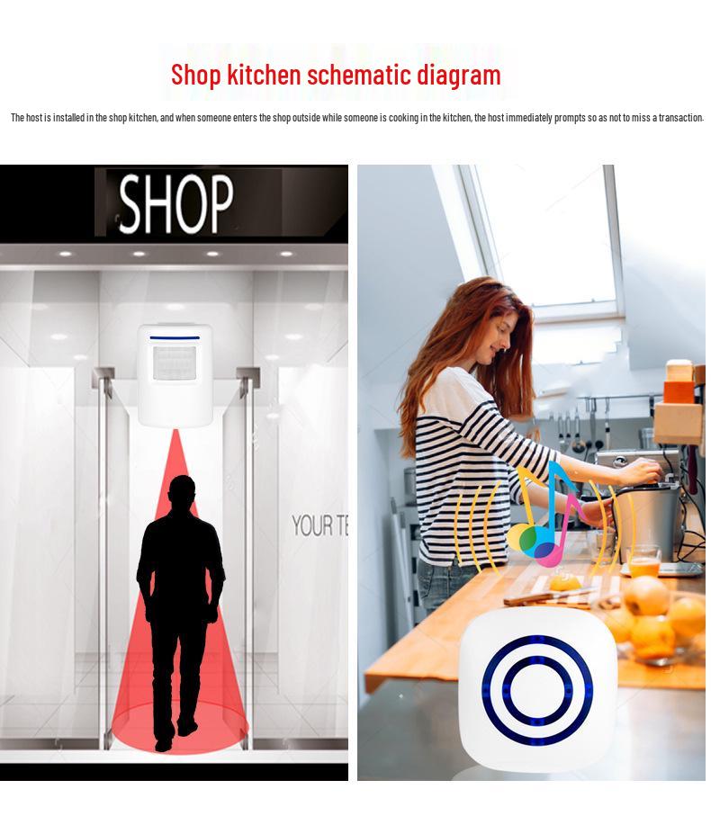 Infrared Sensor Wireless Doorbell with 38 Ringtones Welcomer