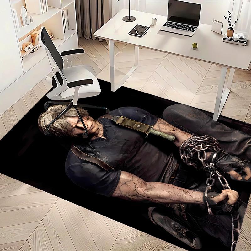 Resident Evil Leon S. Kennedy2 Printed Absorbent Washable Carpet, Non-Slip Bathroom Mats, Kitchen Rugs, Yoga Mat,Living Room Entrance, Camping Picnic
