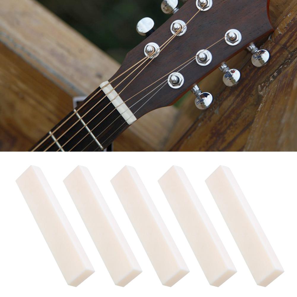 5Pcs DIY Blank Buffalo Bone Nut String Pillow for Classical Electric Acoustic Guitar 52x6x10mm