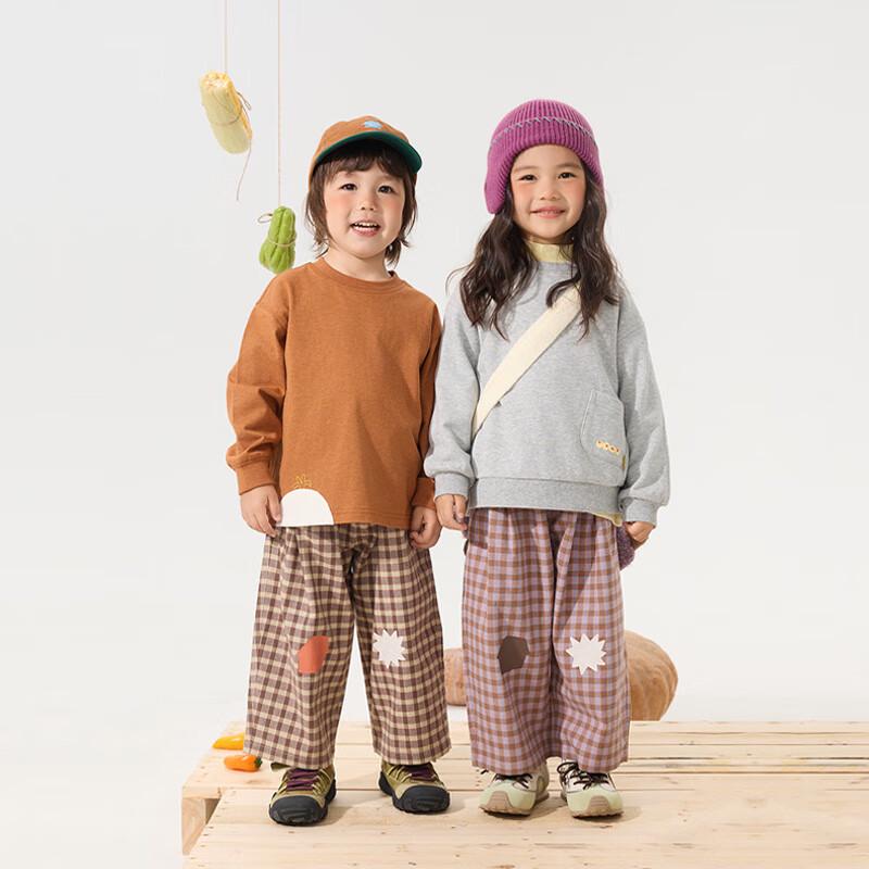 Papa Kids  Plaid Cotton Casual Pants 110