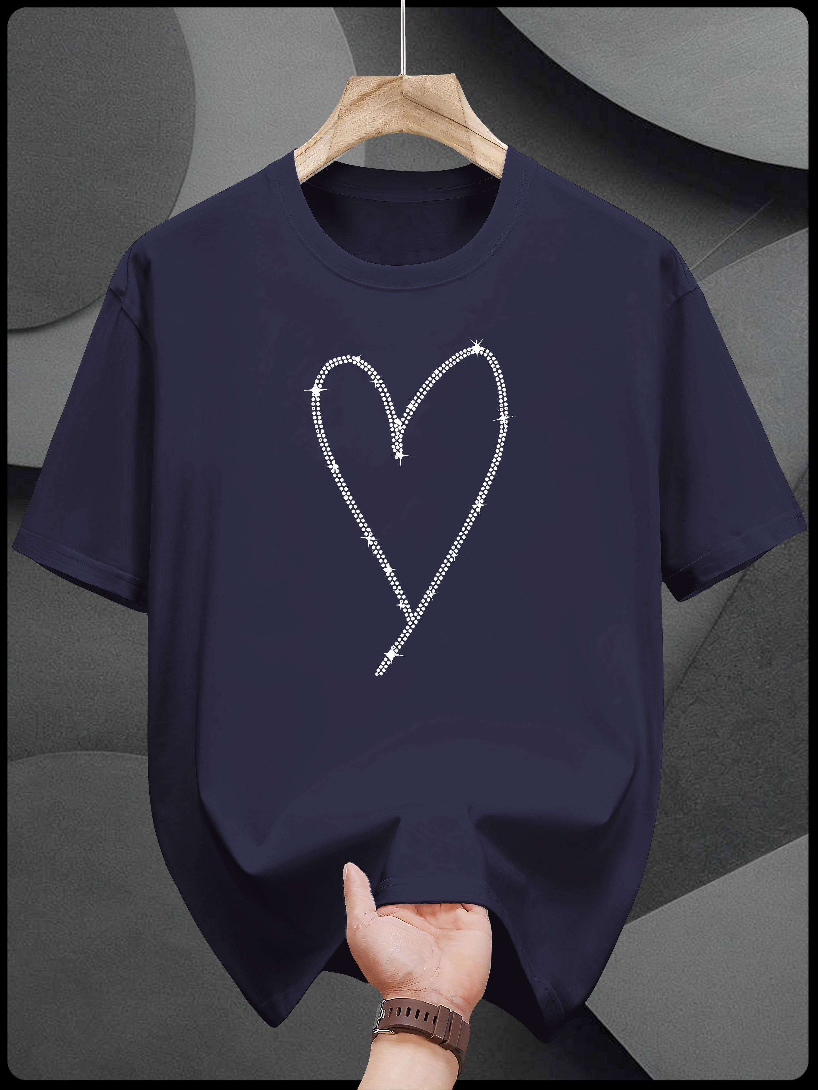 Heavyweight Cotton T-shirt - Black Crew Neck Casual Everyday Shirt for Summer L
