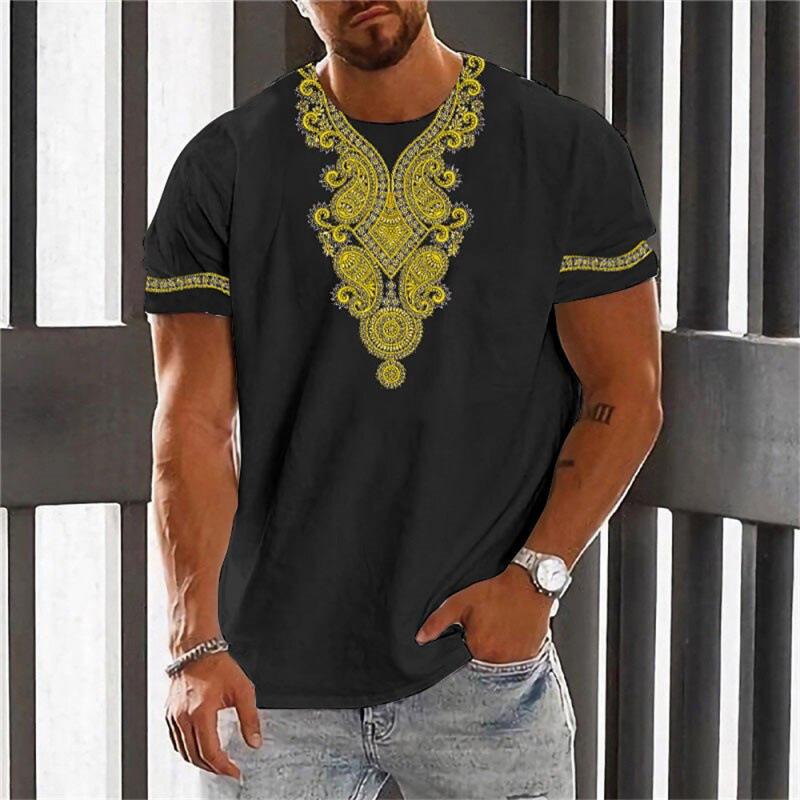 Vintage Ethnic T-shirt 3D Print Clothing O-neck Men Tops Oversized Short Sleeve Tee Summer Loose Male Streetwear Mens Clothes