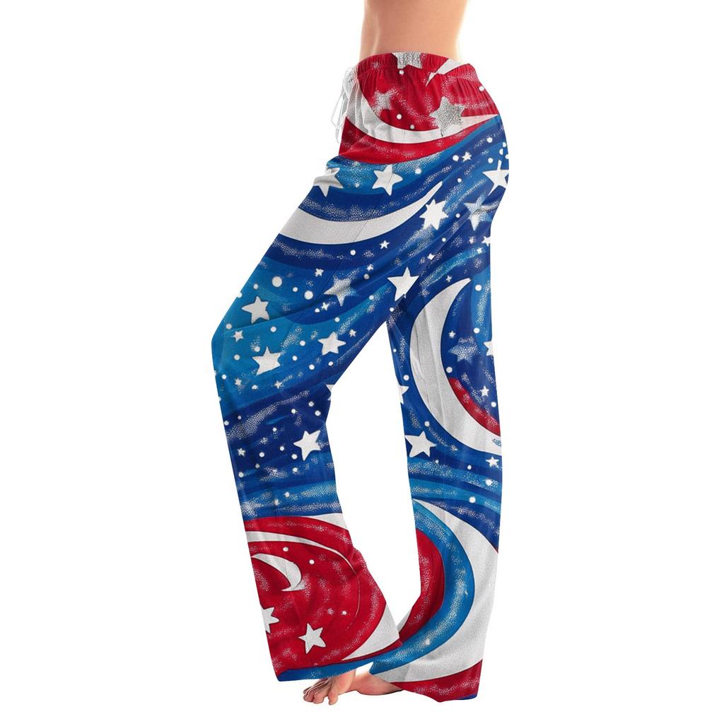 Damenmode Locker Lässig Unabhängigkeitstag Print Schlaghose