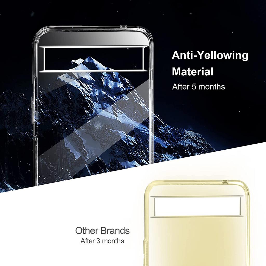 For Google Pixel 6a Phone TPU Case Clear Phone Cover with 2.5D Arc Edge Tempered Glass Screen Film