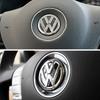 hijk1 ABS Carbon Fiber Pattern Car Logo Steering Wheel Decoration Sticker Accessories For VW R Gti Line Passat Golf 5 6 Polo Scirocco