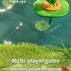 Kids' Jumping Frog Cartoon Net Catching Launcher Toy Green Frog with Colorful Jumping Pups, Battery Operated (Batteries Not Included),  Frog Toys